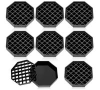 Suclain 8 Pcs 4 Inch Coffee Drip Tray Black Plastic Octagon Coffee Countertop Drip Coaster with Honeycomb Grid for Drink Tea Wine Beverage Dispenser
