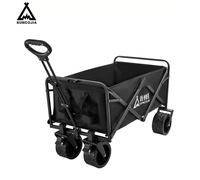 SUCOJIA Foldable Cart Foldable Cart with Wheels Folding Cart for Beach Camping Sports Holders Lightweight and Portable Widening cross-country damping wheel thickening steel pipe with high hardness and