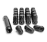 SUCOSO 16pcs M12x1.5 Black Alloy Steel Lug Nuts with Socket for Polaris RZR, ATV, UTV Wheels