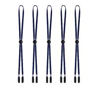 Sucrain 5 Pieces Adjustable Hat Strap Clips Hat Chin Cord for Golfing, Fishing, Boating, Deep Blue, 1-8
