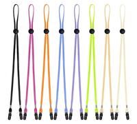Sucrain 8 Pieces Adjustable Colorful Hat Strap Clips Hat Chin Cord for Golfing, Fishing, Boating, Hiking (Green, Black, blue, purple, orange, Champagne, beige, rose, red), Multi, 0