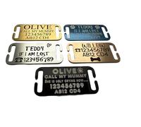 SUCRE Curved and Flat Pet Tag for Dog Tags for Pets Engraved UK | Slide On Stainless Steel Personalised Dog Tag, Cat Collar with Name Tag, Dog Tag Engraved and Dog Name Tags Personalised (M, Black)