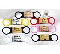 SUCRE Laser Engraved Dog Tags and Cat ID Name, Steel-Silicone Slide On Dog Tags for Pets Engraved UK in 6 Colors | Personalised Cat Collar ID, Puppy Accessories & Puppy Essentials (Rosegold-Pink)