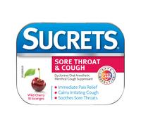 Sucrets Sore Throat Lozenges, Wild Cherry Flavor, 18 Count