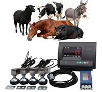 SUCRFXJ 5T/11000LBS Livestock Scale Kit, Water-Proof High Precision Indicator Floor Scale with 4 Load Cells, Livestock Weighing System for Cattle, Pigs, Sheep, Goats, Farm Animal