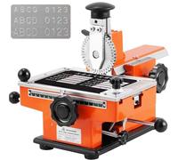 SUCRFXJ Metal Nameplate Stamping Machine, Semi Automatic Metal Plate Stamping Embosser, Nameplate Metal Label Stamping Printer Machine for Embossing Dog Tags, Nameplates, Metal Cards(A 2mm)