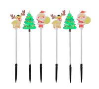 Sucritude 6-Pack of Moving Christmas Lights, Christmas Pathway Lights Battery, Courtyard Tree Santa Claus Reindeer, Waterproof LED Christmass Stake Light for Pathway, Lawn, Patio Decoration