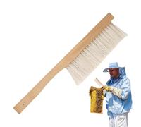 Sucritude Beekeeping Brush - 15.7×3×0.4 Inch Bee Brush for Beekeepers,Cleaning Beehive Tool with Wooden Handle Natural Horsehair Honeybee Supplies for Men Women Beginners