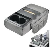 Sucritude Center Console Organizer,Armrest Cushion with Cup Holder | Multifunctional Anti-Slip Center Console Cover for Truck with Cup Holder Tissue Box