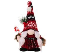 Sucritude Christmas Knit Gnome - Whimsical Winter Festive - Faceless Christmas Gnome Doll with Hat | for Bookshelf Desk Mantel Nightstand Living Room Bedroom Dorm Room Apartment