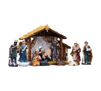 Sucritude Christmas Nativity Set - Resin Holy Family Table Ornaments,Catholic Christian Nativity Manger Sculptures Decorations Ornament for Christmas Holiday Table Fireplace Home Church
