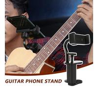 Sucritude Guitar Phone Mount - Guitar Stand Phone Holder,Adjustable Smartphone Clamp Attachment for Watching Traveling Video-Calling Relaxing Recording Exercising Reading