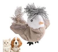 Sucritude Interactive Chirping Bird Cat Toy,Rechargeable Realistic Kitten Toy - Flappy Moving Activity Flying Pet Supplies Accessories for Kitten Play Birthday Christmas Outdoor Indoor