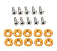 Sucritude Licence Plate Screw Set | Car Tag Plate Mounting Hardware | Anti-Theft Fastener Kit, Vehicle Modification M6 Gasket Bolt for Truck RV Tag Rear Front