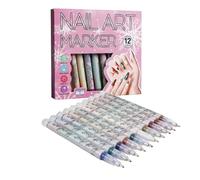 Sucritude Nail Drawing Pens | Smudge-Proof High-Pigment | Nail Drawing Markers Pens - for Home Talon Everyday Studio Hobbyists Mothers Professionals Beginners