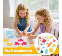 Sucritude Shape Toys | Wooden Toddler Shape Sorter - Educational for Leaves Learning Fine Motor Skills Development Nature Recognition Logical Thinking, Classroom Preschool