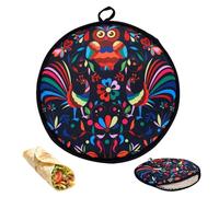 Sucritude Tortilla Warmer, 12-Inch Portable Kitchen Tool Taco Heater, Insulated Fabric Tortilla Warmer Pouch, for Bread Rolls Wraps Pita Chapati Pancakes Waffles Pizza Rolls Corn Family Feasts