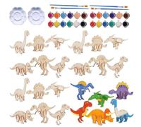 Sucritude Wood Painting Crafts for Kids,3D Wooden Arts Puzzles | Dinosaur Toy | for Family Birthday Classroom Party Preschool Homeschool Holiday Holiday