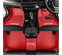 Sucroddy Custom Car Floor Mats All Weather Car Mats Full Set Full Coverage Protection Non-Slip Custom Fit Floor Mats for Car Leather Carpet Mats Car Floor Liners Red