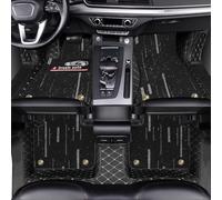 Sucroddy Custom Detachable Double-Layer Floor Mats for 95% Sedan SUV Sports, PU Leather + Meteor Shower Carpet Car Mats Full Set Carpet Custom Fit All Weather Floor Liners Heavy-Duty Durable Car Rugs