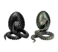 suction 2 PCS 3D Printed Snake, 3D Printed Animals Set, 3D Snake for Relaxation, Fantasy Desktop Decoration, 30 cm Serpent Eggs in Silk Black and Black Bronze