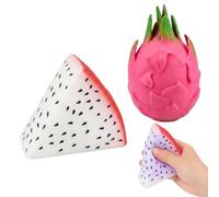 suction 2 PCS Dragon Fruit Squishy, Dragonfruit Squishy Desk Decoration, Fruit Squishy for Focus Enhancement, Desk Decoration for Office and Study Environments, Red and Colour Changing Varieties