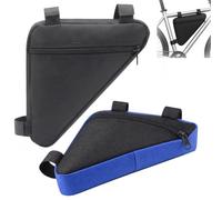 suction 2PCS Bike Frame Bags, Waterproof Cycling Storage Pouches in Black & Blue, Adjustable Bicycle Frame Pouch for Mountain Road Bikes, Portable Storage Kit for Daily Commuting and Bikepacking