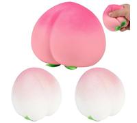 suction 3 PCS Peach Squishy, Desk Ornament Collection, Smooth Surface Texture Decoration, Soft Texture Peach Design, Squishy Set in 1 PCS Pink and 2 PCS White