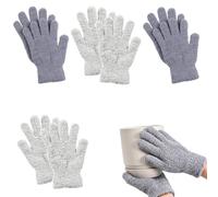 suction 4 Pairs Dusting Gloves, Set with Grey and White Cleaning Gloves, Multi-surface Dusting for Household and Car Interiors, Plant Leaf and Screen Maintenance,13 by 19 Cm Locked Edge Design