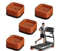 suction 4 PCS Ramp Blocks for the Treadmill, Treadmill Incline Riser Blocks, Adjustable Height Support for Various Home Gym Equipment, Durable Brown Construction with Non-slip Base