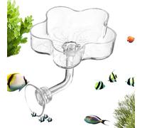 Suction Aquarium Feeder - Cup Flower Shaped Aquarium, Feeder Tray Clear Fish Tank Food Dish for Turtle Betta Tetra Shrimp Saltwater Freshwater Home Accessories Feeding Dish Tank Decor