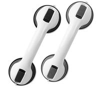 Suction Bathroom Grab Rails, Happybase 2pcs 12 inch Hand Rail for Disabled, Portable Grab Bars, Safety Shower Handle with Suction Cup Fitting, Bath Grips for Elderly Handicap Children Disability Aids