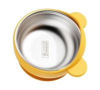 Suction Bowls for Baby, 3D Bear Toddler Bowls Suction, Stainless Steel Inner Dish Toddler Feeding Utensils for Kids Travel Dinner Snack Food