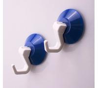 Suction Cup Assortment 6 Pieces Blue Large Size Wall Hooks Towel Hooks