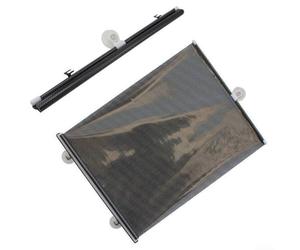 Suction cup based retractable sunshade for office environments and automotive applications, no drilling required, PVC shade material