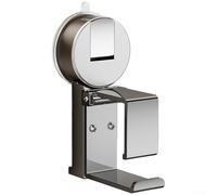 Suction Cup Basin Holder Stainless Steel Frame with ABS Parts Wall Mount No Drill Bathroom Washbasin Organizer (A)