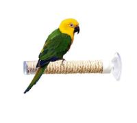 Suction Cup Bird Perch - Portable Interactive Parrot Stand Rack - Grinding Stick Training Toys - for Parakeet Lovebirds Bath Car Travel Indoor Outdoor Cage Fence