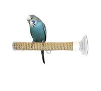 Suction Cup Bird Perch,Portable Large Rope Toys - Travel Parrot Grinding Stand Perch - for Macaw Parakeet African Grey Cockatiel Finches Lovebirds Car Glass Tiles Window