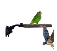 Suction Cup Bird Pole, Suction Cup, Adjustable Stand, Wooden Bath Pole for Training, Suitable for Cockatoos, Parakeets, Lovebirds, Bathroom, Car, Travel, Indoors, Outdoors, Cages