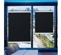 Suction Cup Blackout Roller Blinds, Blackout Curtains, Retractable Sun Shade, Roller Window Blinds No Drilling, Sun Protection Privacy Roller Shades,Black-40x100cm/16 * 39in