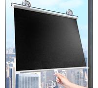 Suction Cup Blackout Roller Shades for Windows No Drill, 99% Blackout Portable Temporary Blinds, Thermal Insulated Window Shade for Bedroom RV(40W x 130H cm)