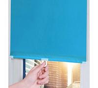 Suction Cup Blackout Roller Shades No Drill Retractable Blinds for Roof Windows & Doors Sunshade Privacy Curtains Blue 75x125cm (29.5x49.2in)
