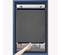 Suction Cup Blinds Black Roller Blinds Blocking Drapes Sunshade Portable Temporary Privacy Blackout Outdoor Sun Shades Balcony PVC Film Travel for Car Home Window (80×140cm)