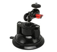 Suction Cup Camera Car Mount, Camera Suction Mount with Dual Ball Articulating Arm, 1/4 Screw Hole, 360° Horizontal Adjustment and Rotation, for Action Cameras, Digital SLR Cameras