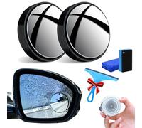 Suction Cup Car Convex Blind Spot Mirror, 2024 New Blind Spot Mirror For Car 360 Rotation Adjustable, Wide Angle Side Rear View Mirror, Reversing Auxiliary Blind Spot Mirrors for All Cars (Black-1)