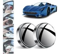 Suction Cup Car Convex Blind Spot Mirror, 2024 New Car Suction-Cup Blind Spot Mirror, 2 Pack Side View Mirror Blindspot, Car Blind Spot Mirror 360 Rotation Adjustable (Silver,One pairs)