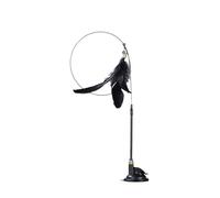 Suction Cup Cat Feather Wand Toy, Interactive Cat Feather Toy with High-Elastic Steel Wire, 2-in-1 Handheld & Fixed Kittens Teaser (Black)