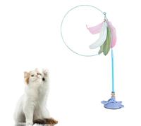 Suction Cup Cat Toy - Interactive Feather Wand with Suction Cup,Cute Kitten Toys for Exploring, Entertainment, Portable Pet Toys for Relaxing
