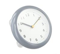 Suction Cup Clock,Silent Waterproof Wall Clock With Suction Cup For Bathroom, No Drilling Required, Modern Mute Design For Humid Spaces, Easy To Read Display, Gray(Graywhite)