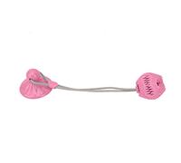 Suction Cup Dog Chewing Toy for Teething Molar Ball Fun Durable Rope Toy for Dogs 5-100 Lbs Made of TPR (Pink)